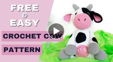 FREE crochet cow pattern | Easy crochet cow tutorial | How to crochet Amigurumi cow tutorial