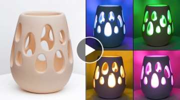Corner Lighting lamp making || Lighting lamp corner Flower vase || Cement flower vase making