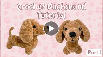 Crochet Dachshund/ Wiener Dog - Tutorial Part 1 (Head & Ears) | Free Amigurumi Animal Pattern