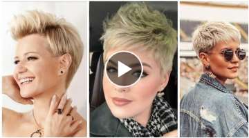 Silver Blonde Pixie Short Hair Cuts Ideas For Business Women's