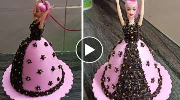 Chocolate Ganache Design Barbie Doll Cake | Barbie Doll Cake ideas