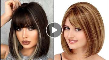 Top Trending Short Haircuts Ideas For Girls with Round Face - Latest Bob Haircuts Ideas