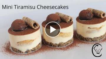 BEST Mini Tiramisu Cheesecakes Topped with Dark Chocolate Ganache Truffles Easy Make Ahead Desser...