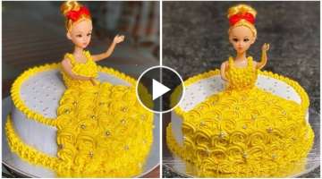 How to make Doll Cake at Home | Doll Cake Tutorial | Doll Cake Recipe Without Oven | Chocolate Ca...