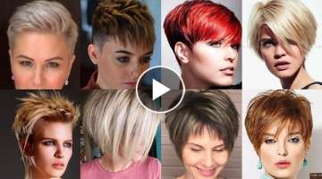 Short Hair Hairstyles || Trendy Short Bob Haircuts With Curtain Bangs For Women 2023