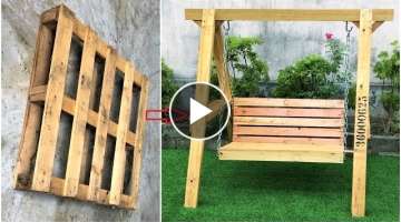 Woodworking Projects Old Pallets // Ideas Making Outdoor Swing For Your Garden