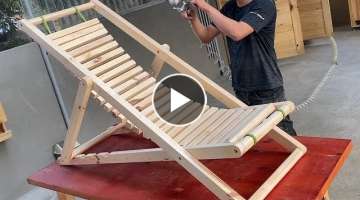 Most Profitable Woodworking Projects You Can Build // Build An Adjustable Folding Swing Lounger ...