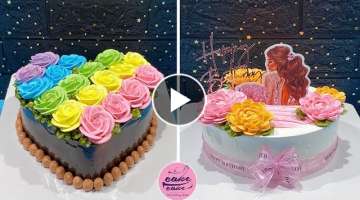 Easy and Quick Heart Cake Decoarting Ideas Compilation | Cake Making Videos | Cake Recipes at Hom...