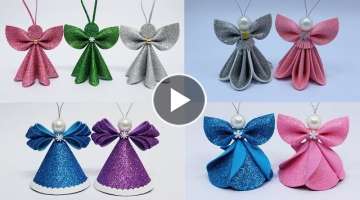 4 Amazing Christmas Angel Ornaments Making From EVA Glitter Foam ???? Do It Together