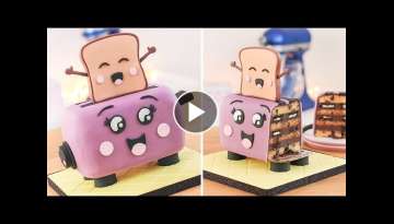 Cute Toaster & Happy Toast - Cake Decorating - Tan Dulce