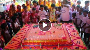 185 Pounds Vanilla Cake Making To Celebrate 2 Million Subscribers of AroundMeBD With Village Peop...