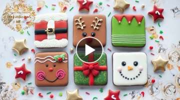 Simple & Easy CHRISTMAS COOKIE SQUARES - 6 Simple Christmas Designs