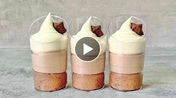 Triple chocolate mousse dessert shots. 4 ingredients no bake dessert. Gluten free.