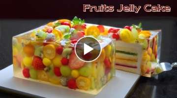 컵 계량 / 사각 과일 젤리 치즈케이크 /Amazing cake / Beautiful Fruit Jelly Cheesecak...