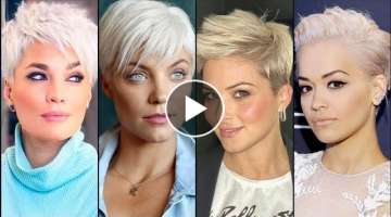 Silver Pixie Haircut Ideas 20-2021 | Pinterest Pixie Cuts For Women | Long Pixie Cut With Fine Ha...