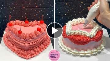 Easy Heart Cake Decorating Compilation | Heart Cake Tutorial | Making Cake Videos