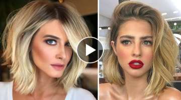 Best Trendy Short Hairstyles for Fine Hair - Side Part Bob Haircuts Trending in 2023