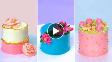 10+ Easy Mini Buttercream Flower Cake Decorating Ideas For You | Delicious Cake Decorating Recipe...